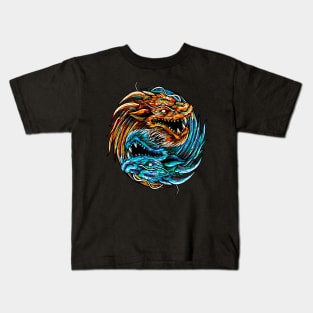 Dragon Yin Yang energy Kids T-Shirt